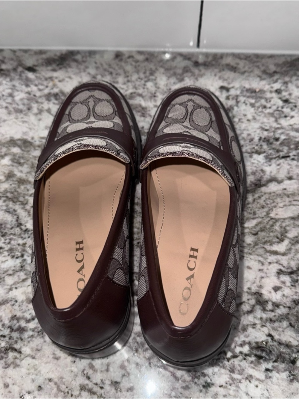 Coach Cora Loafer Pump Signature Jacquard Office Casual Chunky - Picture 3 of 6